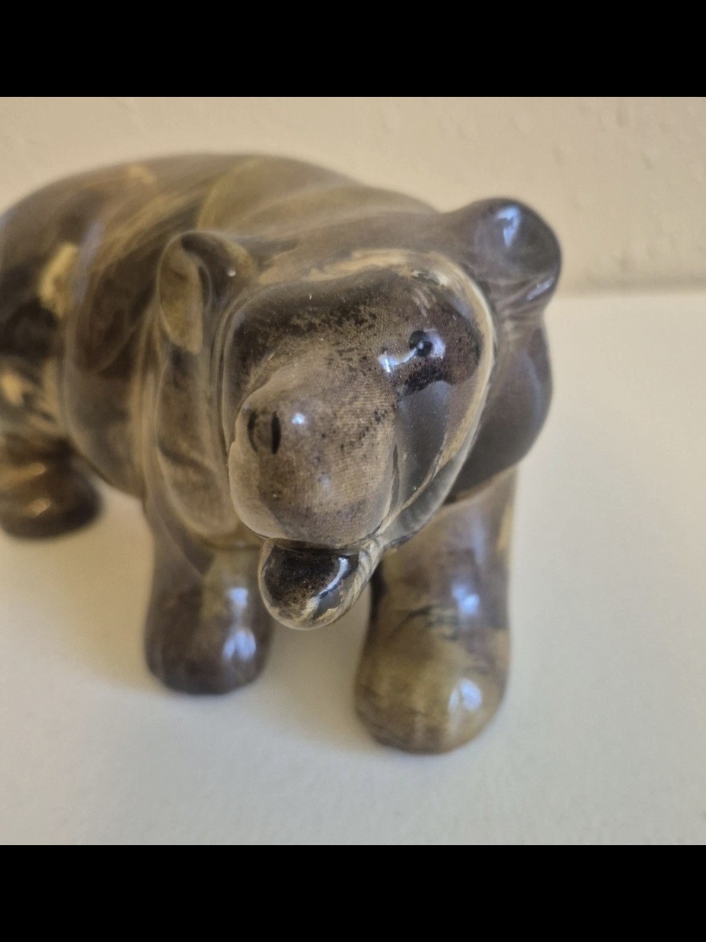Decoupage Bear Statue Vintage La Vie